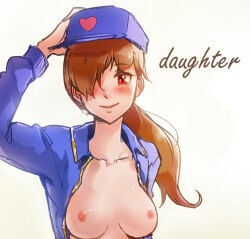 blush blushing blushing_at_viewer blushing_female smiling smiling_at_viewer topless topless_female