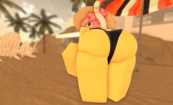 1girls 3d ass ass_focus beach bikini jhavu(oc) jhavubut_nsfw outdoors roblox robloxian tagme thighs