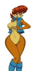 breasts female mastergodai sally_acorn solo solo_female sonic_(series) sonic_the_hedgehog_(series) thick_thighs