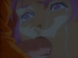 1990s_(style) 1993 1boy animated animated fellatio female irrumatio lipstick lowres makeup nipples oral pedro_(urotsukidouji) purple_eyes purple_hair rape retro_artstyle short_hair sidelocks tagme tears tentacle urotsukidouji v-bangs