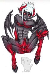 demon erection hooves horn incubus male male_only penis piercing psychoseby solo wings