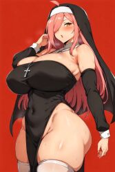 1girls ai_generated ass big_ass big_breasts blush breasts latam_virtual_youtuber long_hair neneefthy nun nun_outfit pink_hair pishugar socks solo_female tagme thighs virtual_youtuber vtuber