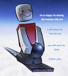 blocky_body clouds colored crying crying_with_eyes_closed cum dialogue grey_body happy inanimate_object love objectophilia objectphilia oobja_(oobja) oobja_(roblox) penetration player player_character pleasure_face praise roblox roblox_game robloxian text weedazite