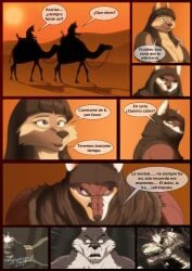 2022 5_fingers acarius_medjay anthro attack big_breasts black_nose blood bodily_fluids bone breasts brown_hair brown_nose camel camelid canid canine canis clothed clothed_anthro clothed_female clothed_male clothing comic crocodile crocodilian deity desert dialogue digital_media_(artwork) dress fatal female feral fingers flashback fox fur gore group hair hi_res hood humanoid_hands jackal killing male mammal multicolored_body multicolored_fur muscular muscular_anthro muscular_male nineveh_(xxsparcoxx) red_body red_fox red_fur reptile sand scalie skull sobek sobek_(xxsparcoxx) spanish_text speech_bubble tan_body tan_fur teofacio_larna text topwear translated true_fox two_tone_body two_tone_fur white_body white_fur wide_hips x-ray_view xxsparcoxx