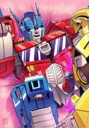 bumblebee_(transformers) cuntboy cuntboy_sans_balls herm hermaphrodite intersex male male/male maleherm multi_genitalia optimus_prime penis pussy transformers transformers_idw