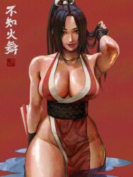 azuma_yasuo azumaarts big_breasts breast cleavage curvy fatal_fury huge_breasts japanese_clothes king_of_fighters kunoichi large_breasts mai_shiranui thick_thighs wide_hips