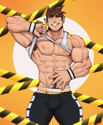 1boy abs armpit_hair bara beefy biceps bulge clothing cocky daddy flaccid helkan_(yows) male male_nipples male_only male_pubic_hair manly muscular_male nipples pecs solo solo_male sweat sweating twitter_user_oc underwear werewolf wolfshirtart