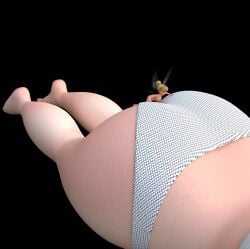 ass ass_focus big_ass blonde_hair busty curvaceous curvy disney fairy female female_on_female heperson panties smaller_female thick thick_ass thick_thighs thighs tinker_bell white_panties yuri