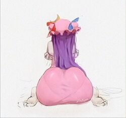 ass big_ass bubble_butt doughy_ass female huge_ass nyztsune pantylines patchouli_knowledge thick_thighs touhou wide_hips