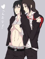 blushing brothers chest clothed clothed_male gay hand_on_chest hands_on_chest imminent_sex incest itasasu love_making sasuita sasuke_uchiha sibling_incest sibling_romance siblings stomach tie uchiha_itachi yaoi