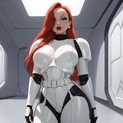 1girls ai_generated breasts breasts curvaceous curvaceous_body curves curvy curvy_body curvy_female curvy_figure curvy_milf deviantart female female female_only green_eyes hourglass_figure jessica_rabbit light-skinned_female light_skin milf okosumo outline red_hair red_hair solo solo_female star_wars stormtrooper tight_clothing tight_fit voluptuous voluptuous_female voluptuous_milf watermark who_framed_roger_rabbit
