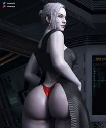 1girls ass big_ass big_butt clothed clothed_female clothing female gown gown_lift grey_body grey_skin grin grinning grinning_at_viewer light_clothing markings markings_on_face merrin presenting presenting_hindquarters skimpy skimpy_clothes smile smiling smiling_at_viewer solo solo_focus star_wars tattoo tattoo_on_face tekonsfw