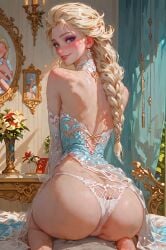 1girls ai_generated ass ass_focus blonde_female blonde_hair blonde_hair_female blue_eyes butt curvaceous curvaceous_body curves curvy curvy_body curvy_female curvy_figure elsa_(frozen) exposed_ass exposed_butt female female_only frozen_(film) holyoilsus hourglass_figure light-skinned_female light_skin solo solo_female voluptuous voluptuous_female