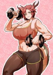 big_breasts breasts cleavage comic_hand female muscular muscular_female tagme thick_thighs wide_hips zoodiac_drident