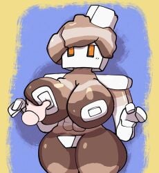 absurd_res anthro areola ass big_breasts big_butt blocky_body blush breast_grab breasts brown_body dezmine21 digital_media_(artwork) female generation_9_pokemon genitals glowing golem hand_on_breast hi_res huge_breasts huge_butt looking_at_viewer mineral_creature mineral_fauna mineral_humanoid minerals nacli nintendo nipples nude pokemon pokemon_(species) pussy rock rock_creature rock_humanoid salt shaded simple_background solo stone_body stone_skin tan_body thick_thighs