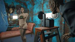 3d 3d_(artwork) fallout fallout_4 female nora_(fallout_4) photoshoot stockings