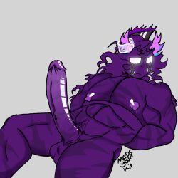 big_cock big_penis black_skin follower_sword_(phighting) glowing_eyes long_cock nipples phighting purple_tip scars_all_over scars_on_penis sword_(phighting) tied tied_up wrinkled_balls