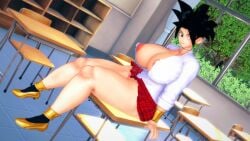 1girls 3d 3d_(artwork) bitch black_hair breasts dragon_ball dragon_ball_super female female_only female_sub fusion hooker kefla large_breasts legs miniskirt potara_earrings prostitute prostitution school_uniform schoolgirl skirt solo submission