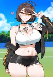 1girls ai_generated ass azur_lane baltimore_(azur_lane) big_breasts breasts creamy_ai female female_focus female_only hips huge_ass huge_breasts large_breasts light-skinned_female looking_at_viewer navel short_hair tattoos thick_thighs thighs wide_hips