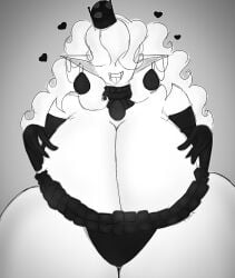 (character:guava(l3wdpanda) black_dress busty busty_female curvaceous curvy curvy_body curvy_female curvy_figure curvy_hips curvy_thighs cute elf elf_ears elf_female fangs fangs_out ghost_girl goth goth_girl gothic milf milfs slut thick thick_thighs white_body white_skin whore