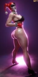 3d big_ass big_breasts blender dc dc_comics harley_quinn harley_quinn_(classic) large_ass large_breasts lingerie mature mature_female smitty34 solo solo_female thick_thighs wide_hips