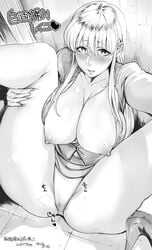 1girls big_breasts blush breasts curvy female greyscale high_heels huge_breasts human kochikame large_breasts long_hair looking_at_viewer monochrome nipple_slip nipples orushibu policewoman reiko_katherine_akimoto shounen_jump solo spread_legs thick_thighs voluptuous wide_hips