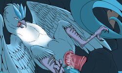 ambiguous_gender articuno avian backlash91 bird cloaca digitigrade dildo feral furry legendary_pokemon nintendo penetration pokemon pokemon_(species) rolling_eyes sex_toy solo tongue tongue_out video_games