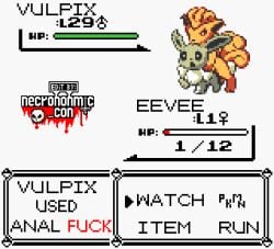 2d anal anal_only animated dustyspaghetti eevee eeveelution female feral feral_on_feral gif necronomic_con nintendo penetration pixel_art pokemon pokemon_(species) rape size_difference smaller_female vulpix
