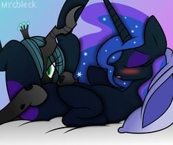 alicorn blush changeling crown dark_persona equine female friendship_is_magic hair horn horse mrcbleck my_little_pony nightmare_moon_(mlp) pony princess_luna_(mlp) queen_chrysalis_(mlp) seii3 smooth_skin zev