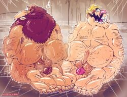 2boys anus arm_hair armpit_hair ass ass_hair back_hair balls beard body_hair brown_hair daddy dilf duo facial_hair fat fat_man feet full_body gay genitals hairy hairy_male hat human human_only indoors jusosleep kneeling light-skinned_male light_skin looking_back male male_only mammal mario_(series) mature mature_male mature_man moustache musk musk_clouds nintendo nude nude_male obese obese_male oc open_mouth original_character overweight overweight_male penis pink_nose shaggy_hair soles sweat sweating testicles wario yellow_hat