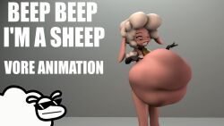a asdfmovie beep hyper hyper_belly leggy_lamb sfm sheep tagme vore vore_belly warner_bros warner_brothers