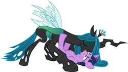 alicorn badumsquish crown equine extreme_french_kiss female friendship_is_magic hair horn horse kissing my_little_pony pony queen_chrysalis_(mlp) smooth_skin throat_bulge twilight_sparkle_(mlp) wings