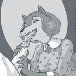 anthro breasts canine cum cum_in_mouth dontfapgirl female fur furry handjob hotel_transylvania human human_on_anthro interspecies male male_human/female_anthro male_on_anthro milf mother parent penis unseen_male_face wanda_werewolf werewolf