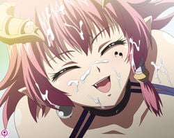 2012 anime_screencap closed_eyes cum demon_girl demon_horns facial fangs horns kyonyuu_fantasy majin_(company) majin_label monster_girl ova pink_hair screencap screenshot shamsiel shamsiel_shahar succubus succubus_horns uncensored