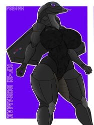 1girls aeromorph aircraft animate_inanimate anthrofied big_breasts breasts female kf-21 leotard living_aircraft living_machine protoskip reference_image simple_background solo thick_thighs