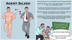 agent_silver black_eye bruises character_sheet chest_hair clothing_damage fight golias original original_characters smile tvfish-art underwear