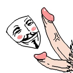 blush blush_stickers diphallia diphallism epic_fail_guy guy_fawkes mask multi_penis penis pubic_hair v_for_vendetta veiny_penis white_background