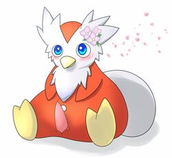 avian barefoot beak bird blue_eyes blush cloaca cute delibird erection flower genital_vent kento0 male male_only nintendo nude penis pink_penis plain_background plant pokemon shadow shiny sitting solo video_games white_background white_fur