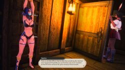 2girls 3d arms_up au_ra bondage bra captured collar final_fantasy final_fantasy_xiv gag hidden kidnapped kisa_kha latex lingerie out_of_reach panties remote_control_vibrator rope rope_bondage tape tape_gag text vibrator vibrator_in_pussy vibrator_under_clothes viera xaela