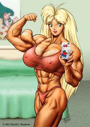 abs biceps big_breasts big_muscles breasts dcmatthews female huge_breasts large_breasts large_muscles muscles muscular_arms muscular_female muscular_legs muscular_thighs pecs tetsuko