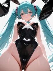 2d ai_generated animated anime bunny_ears bunnysuit hatsune_miku swimsuit tagme video