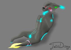 blush canine dragon female glowing twindrags wolf