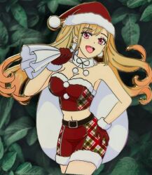 1girls cleavage cosplay female female_only hfxpins human kitagawa_marin santa_costume solo sono_bisque_doll_wa_koi_wo_suru yellow_hair