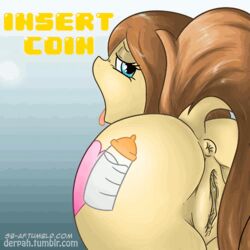 2013 animated anus ass atryl back button's_mom cream_heart_(mlp) derpah equine female feral fur gradient hair hindquarters mouth my_little_pony original_character pony presenting pussy sb-af solo text tongue uncensored