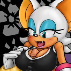 anthro bat blue_eyes blush breasts cleavage clothed_sex clothes erection fangs female hair human_on_anthro male male_human/female_anthro male_on_anthro open_mouth outercourse paizuri partial_male penis precum rouge_the_bat saltcore sega sex shirt sonic_(series) sonic_riders soubriquetrouge straight teeth tongue tongue_out white_hair