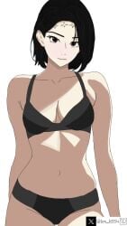 black_hair compact_body female itadori_jin itadori_kaori jujutsu_kaisen milf scar smile tagme tim_heyderich underwear