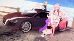 3d after_sex aisha_(elsword) beach bikini blush car cock_worship cum_drip cum_in_pussy cum_inside cum_on_penis dripping_cum elsword kissing_penis koikatsu laby_(elsword) lipstick_mark lipstick_on_penis lithia_(elsword) race_queen self_upload sunglasses vostrumdeus