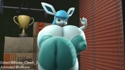 1futa 3d 3d_(artwork) breast_expansion eeveelution futa_only futanari glaceon hyper nilfkana nintendo penis penis_expansion pokémon_(species) pokemon sound tagme video workout