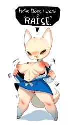 2024 aggressive_retsuko big_breasts black_eyes blush breasts button_pop buttons feet female female_focus female_only fennec fennec_fox fenneko flashing flashing_breasts fox furry huhujujuy nipples open_clothes pussy ripping_clothing sanrio tan_fur thick_thighs thighs white_background