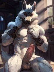 absurd_res anthro armband big_penis death_(puss_in_boots) deerfoxpaints dreamworks erection genitals hi_res male muscular muscular_anthro muscular_male nude penis puss_in_boots_(franchise) solo